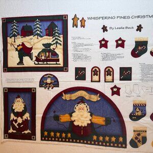 🛒$9 - Fabric Craft Panel Material - Christmas Santa Leslie Beck #110